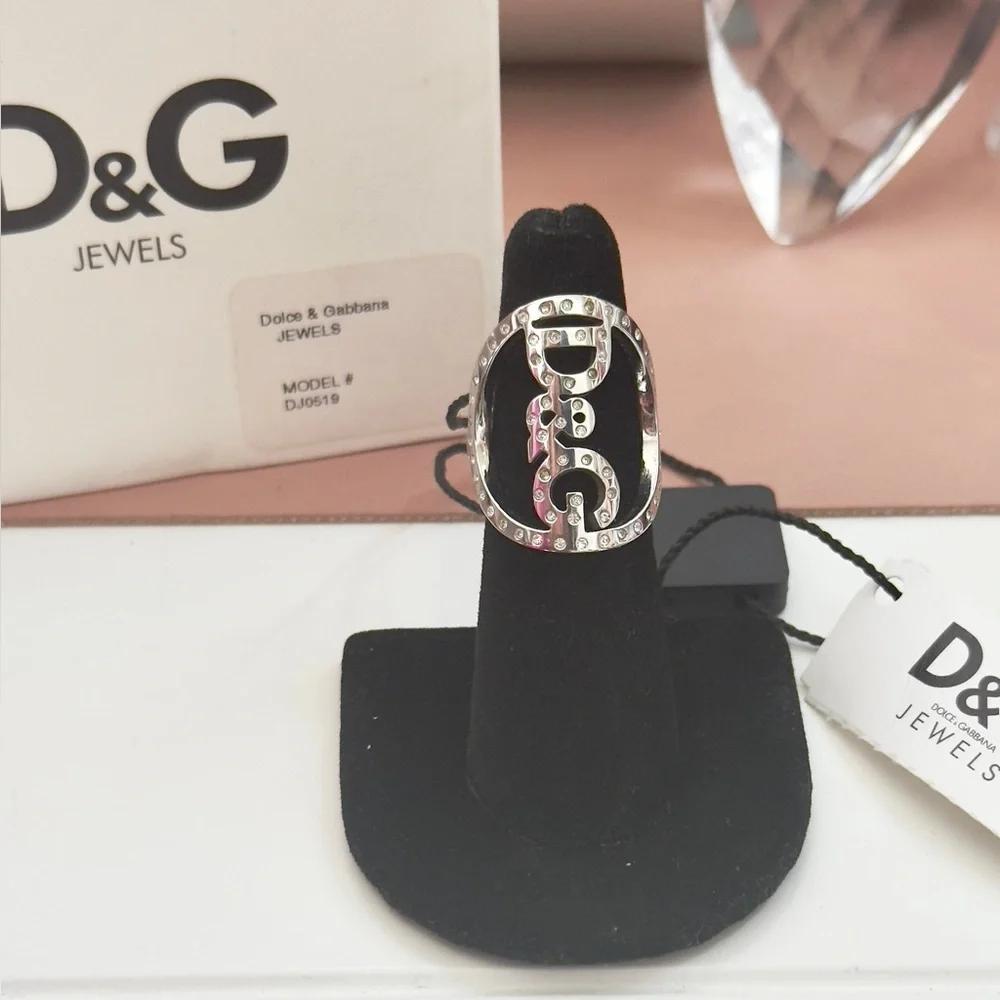 D&G Silver Ring w Crystals